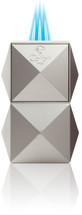 Colibri Quasar Tabletop Triple Flame lighter - Silver