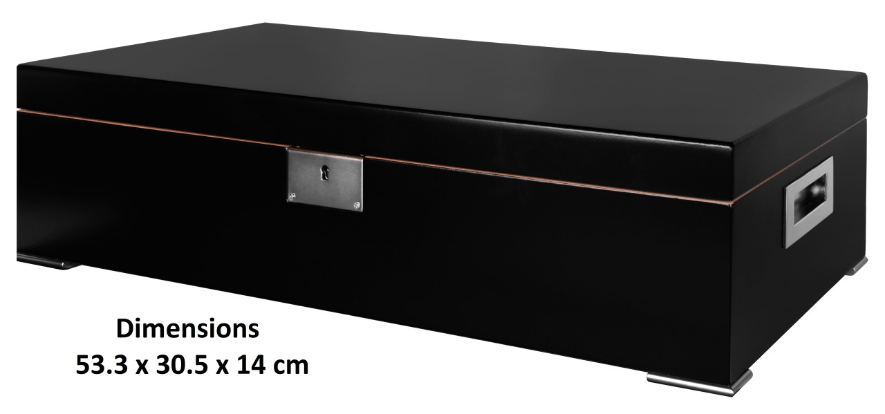 Humidor Supreme Valentino 250ct HumidorBlack Lacquer Finish Cigar Hut