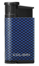 Colibri Evo Single Jet Lighter - Blue Carbon Fibre