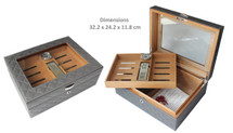 The Cassy Glass Top Humidor - Gray