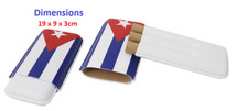 Three Cigar Telescopic Cigar Holder - Cuba Flag
