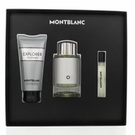 Mont Blanc Explorer Platinum By Mont Blanc 3 Piece Gift Set - 3.3 Oz Eau De Parfum Spray, 0.25 Oz Eau De Parfum Spray, 3.3 Oz All Over Shower Gel For Men - Gift Set (3386460139199)
