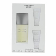 L'eau D'issey Pour Homme 3 Piece Gift Set with 4.2 Oz by Issey Miyake NEW For Men