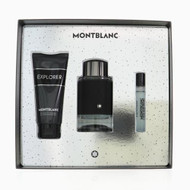 Mont Blanc Explorer 3 Piece Gift Set with 3.3 Oz by Mont Blanc NEW For Men