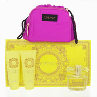 Yellow Diamond 4 Piece Gift Set with 3.4 Oz by Versace NEW For Women