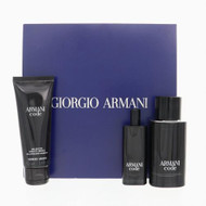 Armani Code 3 Piece Gift Set with 2.5 Oz by Giorgio Armani NEW For Men