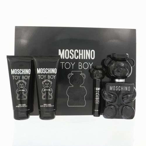 Moschino Toy Boy By Moschino 4 Piece Gift Set - 3.4 Oz Eau De Parfum Spray, 0.3 Oz Eau De Parfum Spray, 3.4 Oz Bath & Shower Gel, 3.4 Oz After Shave Balm For Men - Gift Set (8011003885718)