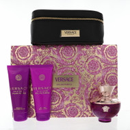 Versace Dylan Purple By Versace 4 Piece Gift Set - 3.4 Oz Eau De Parfum Spray, 3.4 Oz Bath & Shower Gel, 3.4 Oz Body Lotion,  Small Beauty Case For Women - Gift Set (8011003893423)