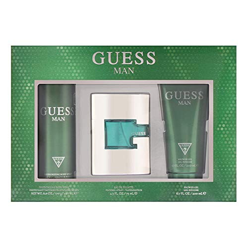 Guess By Guess 3 Piece Gift Set - 2.5 Oz Eau De Toilette Spray, 6.7 Oz Shower Gel, 6.0 Oz Deodorizing Body Spray For Men - Gift Set (085715325952)