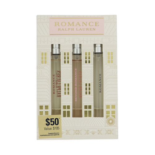 Romance By Ralph Lauren 3 Piece Gift Set - 0.34 Oz Romance Eau De Parfum Spray, 0.34 Oz Romance Eau De Parfum Intense Spray, 0.34 Oz Beyond Romance Eau De Parfum Spray For Women - Gift Set (3605972970084)