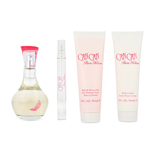 Paris Hilton Can Can By Paris Hilton 4 Piece Gift Set - 3.4 Oz Eau De Parfum Spray, 0.34 Oz Eau De Parfum Spray, 3.0 Oz Body Lotion, 3.0 Oz Shower Gel For Women - Gift Set (608940586884)