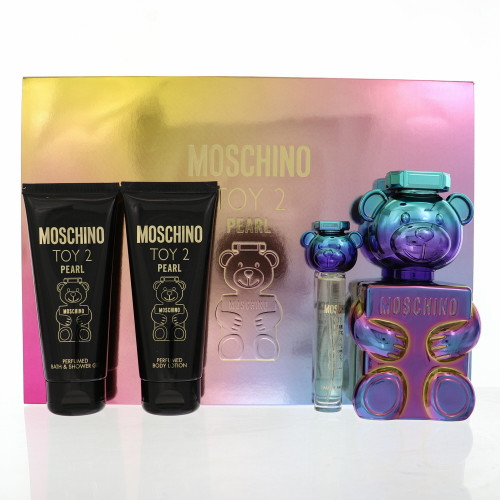Moschino Toy Pearl By Moschino 4 Piece Gift Set - 3.4 Oz Eau De Parfum Spray, 0.3 Oz Eau De Parfum Spray, 3.4 Oz Perfumed Bath & Shower Gel, 3.4 Oz Perfumed Body Lotion For Women - Gift Set (8011003893867)