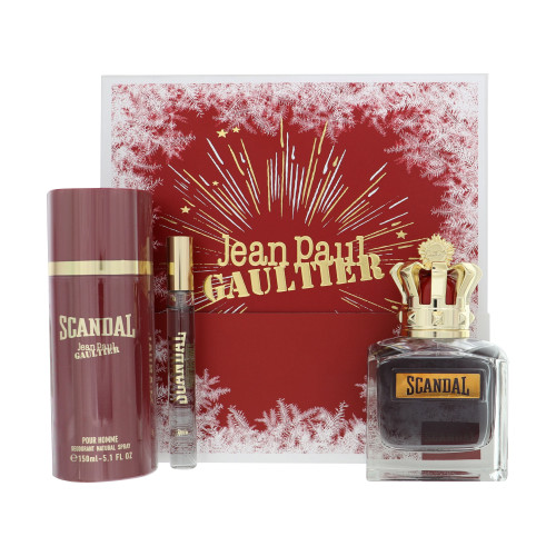 Scandal By Jean Paul Gaultier 3 Piece Gift Set - 3.4 Oz Eau De Toilette Spray, 0.34 Oz Eau De Toilette Spray, 5.1 Oz Deodorant Spray For Men - Gift Set (8435415085243)