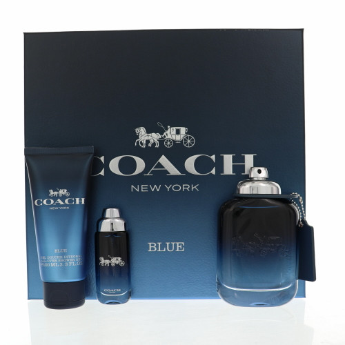 Coach Blue By Coach 3 Piece Gift Set - 3.3 Oz Eau De Toilette Spray, 0.5 Oz Eau De Toilette Spray, 3.3 Oz All - Over Shower Gel For Men - Gift Set (3386460138932)