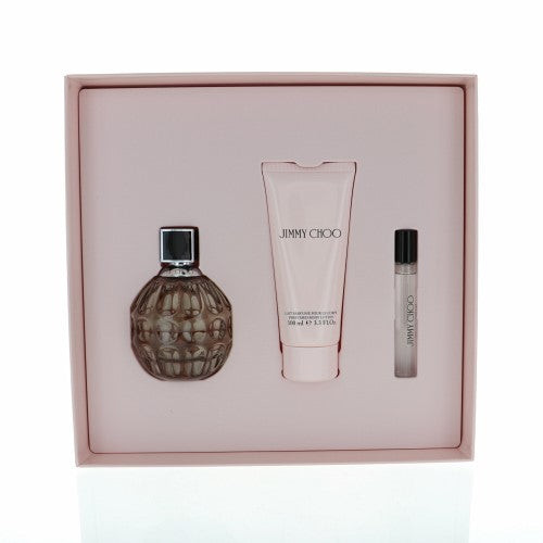 Jimmy Choo By Jimmy Choo 3 Piece Gift Set - 3.3 Oz Eau De Parfum Spray, 0.25 Oz Eau De Parfum Spray, 3.3 Oz Body Lotion For Women - Gift Set (3386460155991)