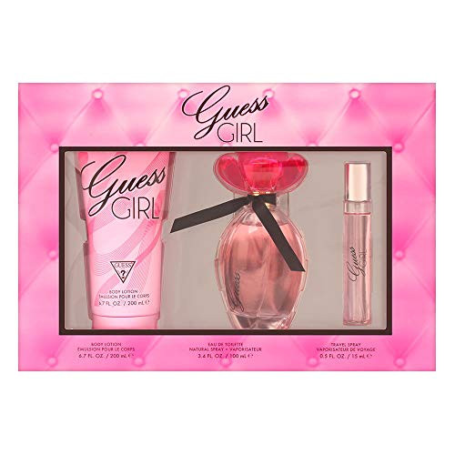 Guess Girl By Guess 3 Piece Gift Set - 3.4 Oz Eau De Toilette Spray, 6.7 Oz Body Lotion, 0.5 Oz Eau De Toilette Travel Spray For Women - Gift Set (085715330444)