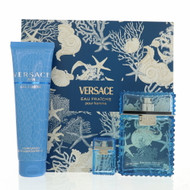 Versace Eau Fraiche By Versace 3 Piece Gift Set - 3.4 Oz Eau De Toilette Spray, 0.17 Oz Eau De Toilette Spray, 5.0 Oz Bath & Shower Gel For Men - Gift Set (8011003899937)
