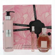 Flower Bomb By Viktor & Rolf 3 Piece Gift Set - 3.4 Oz Eau De Parfum Spray, 0.34 Oz Eau De Parfum Spray, 6.7 Oz Body Lotion For Women - Gift Set (3614274141085)