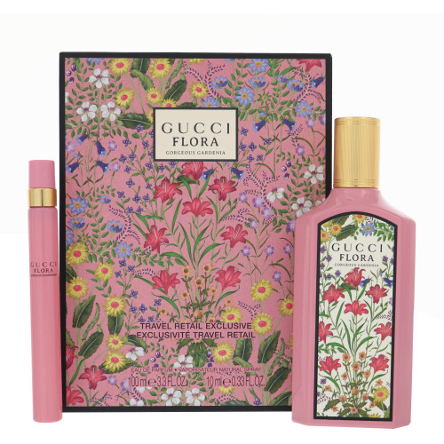 Gucci Flora Gorgeous Gardenia By Gucci 2 Piece Gift Set - 3.3 Oz Eau De Parfum Spray, 0.33 Oz Eau De Parfum Spray For Women - Gift Set (3616305250377)