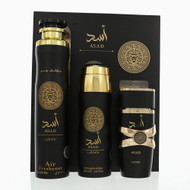 Asad By Lattafa 3 Piece Gift Set - 3.4 Oz Eau De Parfum Spray, 6.67 Oz Perfumed Spray, 10.0 Oz Air Freshener For Men - Gift Set (6290362341192)