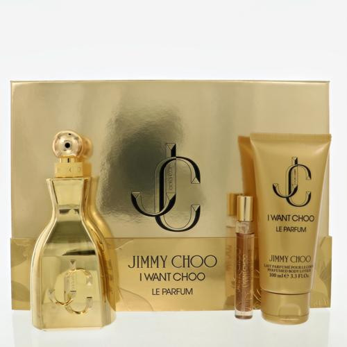 Jimmy Choo I Want Choo Le Parfum By Jimmy Choo 3 Piece Gift Set - 3.3 Oz Parfum Spray, 0.25 Oz Parfum Spray, 3.3 Oz Perfumed Body Lotion For Women - Gift Set (3386460156042)
