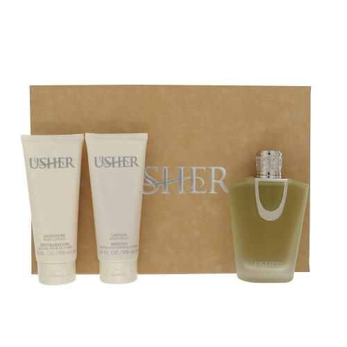 Usher By Usher 3 Piece Gift Set - 3.4 Oz Eau De Parfum Spray, 3.4 Oz Shower Gel, 3.4 Oz Body Lotion For Women - Gift Set (855560005848)