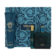 Versace Eros By Versace 3 Piece Gift Set - 3.4 Oz Parfum Spray, 0.3 Oz Parfum Spray, 5.0 Oz Invigorating Shower Gel For Men - Gift Set (8011003900053)