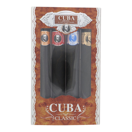 Cuba By Cuba 4 Piece Gift Set - 1.17 Oz Eau De Toilette Cuba Gold, 1.17 Oz Eau De Toilette Cuba Blue, 1.17 Oz Eau De Toilette Cuba Red, 1.17 Oz Eau De Toilette Cuba Orange For Men - Gift Set (5425017732372)