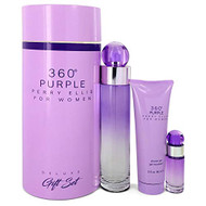 360 Purple By Perry Ellis 3.4 Oz Eau De Parfum Spray For Women - Gift Set (844061014756)