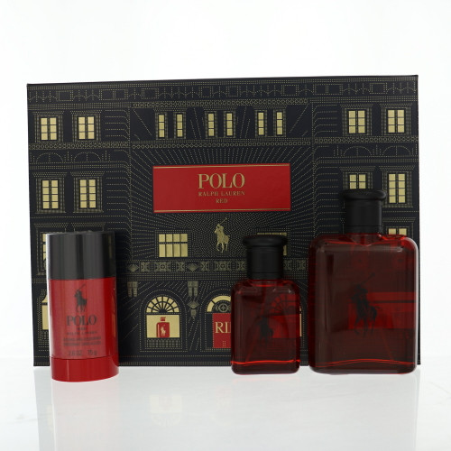 Polo Red By Ralph Lauren 3 Piece Gift Set - 4.2 Oz Eau De Toilette Spray, 1.36 Oz Eau De Toilette Spray, 2.6 Oz Alchohol Free Deodorant For Men - Gift Set (3605972968586)