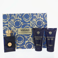 Versace Dylan Blue By Versace 3 Piece Gift Set - 1.7 Oz Eau De Toilette Spray, 1.7 Oz Bath & Shower Gel, 1.7 Oz After Shave Balm For Men - Gift Set (8011003893522)