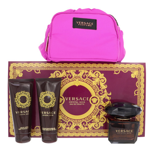 Versace Crystal Noir By Versace 4 Piece Gift Set - 3.0 Oz Eau De Toilette Spray, 3.4 Oz Bath & Shower Gel, 3.4 Oz Body Lotion,  Bag For Women - Gift Set (8011003884926)