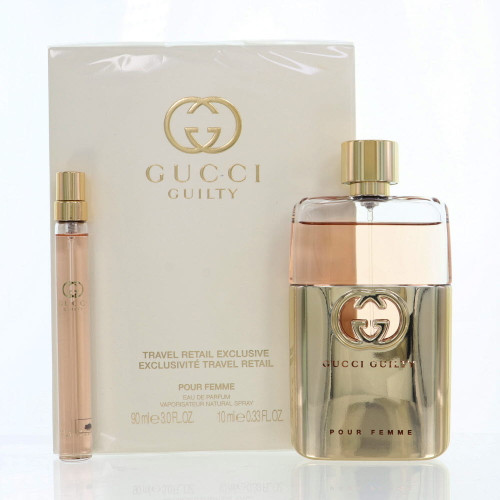 Gucci Guilty By Gucci 2 Piece Gift Set - 3.0 Oz Eau De Parfum Spray, 0.33 Oz Eau De Parfum Spray For Women - Gift Set (3616305250322)