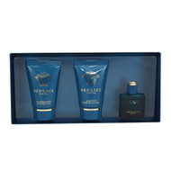 Versace Eros By Versace 3 Piece Gift Set - 0.17 Oz Eau De Toilette Spray, 0.8 Oz Shower Gel, 0.8 Oz After Shave Balm For Men - Gift Set (8011003810185)