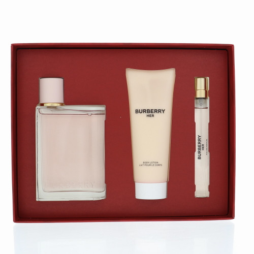 Burberry Her By Burberry 3 Piece Gift Set - 3.3 Oz Eau De Parfum Spray, 0.33 Oz Eau De Parfum Spray, 2.5 Oz Body Lotion For Women - Gift Set (3616305277022) Burberry Her By Burberry 3 Piece Gift Set - 3.3 Oz Eau De Parfum Spray, 0.33 Oz Eau De Parfum Spray, 2.5 Oz Body Lotion For Women - Gift Set (3616305277022)