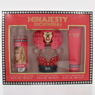 Minajesty By Nicki Minaj 3 Piece Set For Women: 3.4 Oz Eau De Parfum Spray, 4 Oz Fragrance Mist, 3.4 Oz Body Souffle For Women - Gift Set (810101505430)