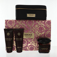 Versace Crystal Noir By Versace 4 Piece Gift Set - 3.0 Oz Eau De Parfum Spray, 3.4 Oz Bath & Shower Gel, 3.4 Oz Body Loction,  Beauty Case For Women - Gift Set (8011003902866)