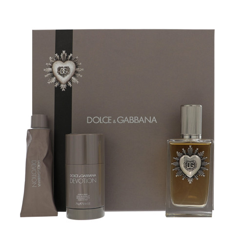 Devotion By Dolce & Gabbana 3 Piece Gift Set - 3.3 Oz Eau De Parfum Spray, 2.6 Oz Stick Deodorant, 1.6 Oz Shower Gel For Men - Gift Set (8054754403435)