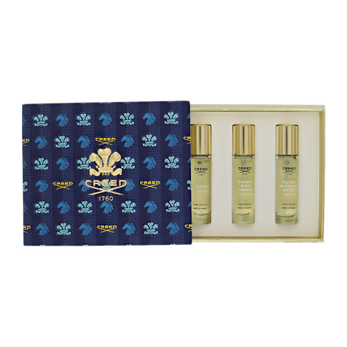 Creed By Creed 3 Piece Set For Men: 0.33 Oz Aventus Eau De Parfum Spray, 0.33 Oz Green Irish Tweed Eau De Parfum Spray, 0.33 Oz Silver Mountain Water Eau De Parfum Spray For Men - Gift Set (3508440506818)