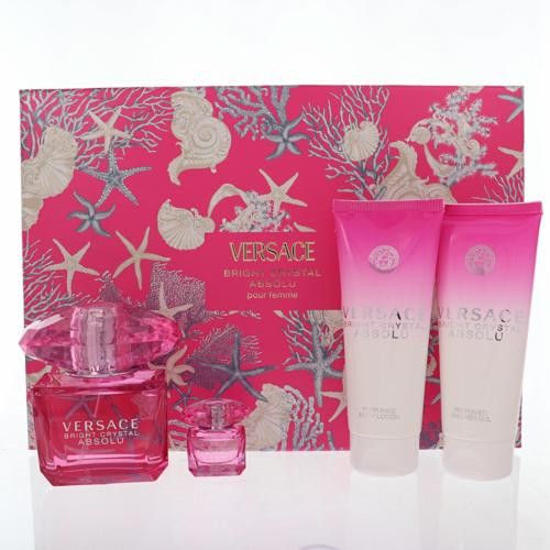 Bright Crystal Absolu By Versace 3 Oz Eau De Parfum Spray For Women - Gift Set (8011003899814)