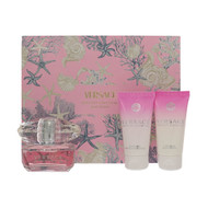 Bright Crystal By Versace 3 Piece Set For Women: 1.7 Oz Eau De Toilette Spray, 1.7 Oz Shower Gel, 1.7 Oz Body Lotion For Women - Gift Set (8011003899784)