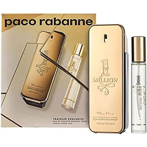 Paco Rabanne 1 Million By Paco Rabanne 2 Piece Set For Men: 3.4 Oz Eau De Toilette Spray, 0.34 Oz Eau De Toilette Spray For Men - Gift Set (3349668643103)