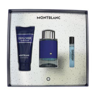 Mont Blanc Explorer Ultra Blue By Mont Blanc 3 Piece Gift Set - 3.3 Oz Eau De Parfum Spray For Men - Gift Set (3386460125826)