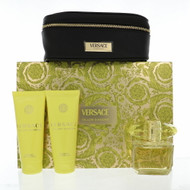 Yellow Diamond By Versace 4 Piece Gift Set - 3.0 Oz Eau De Toilette Spray, 3.4 Oz Body Lotion, 3.4 Oz Shower Gel,  Small Beauty Case For Women - Gift Set (8011003893294)