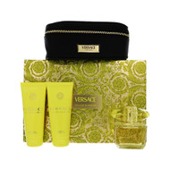 Yellow Diamond By Versace 4 Piece Gift Set For Women - 3.0 Oz Eau De Toilette Spray, 3.4 Oz Body Lotion, 3.4 Oz Shower Gel, Small Beauty Case For Women - Gift Set (8011003884902)