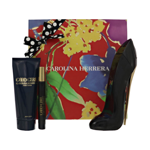 Ch Good Girl By Carolina Herrera 3 Piece Set For Women: 2.7 Oz Eau De Parfum Spray, 0.34 Oz Eau De Parfum Spray, 3.4 Oz Body Lotion For Women - Gift Set (8411061110256)