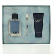 Defy By Calvin Klein 3 Piece Gift Set - 3.3 Oz Eau De Toilette Spray, 0.33 Oz Eau De Toilette Spray, 3.3 Oz Hair And Body Wash For Men - Gift Set (3616304966590)
