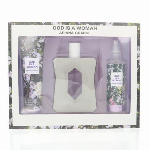 Ariana Grande God Is A Woman By Ariana Grande 3 Piece Gift Set - 3.4 Oz Eau De Parfum Spray, 4.0 Oz Body Mist, 3.4 Oz Body Souffle For Women - Gift Set (810101501685)