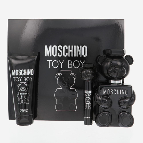 Moschino Toy Boy By Moschino 3 Piece Gift Set - 3.4 Oz Eau De Parfum Spray, 0.3 Oz Eau De Parfum Travel Spray, 3.4 Oz Body Gel For Men - Gift Set (08011003879533)