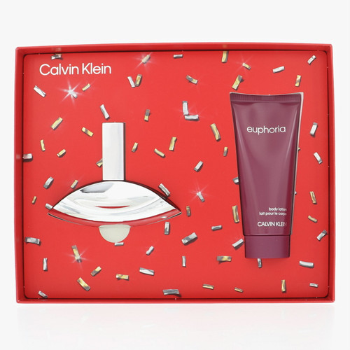 Euphoria By Calvin Klein 2 Piece Gift Set - 3.3 Oz Eau De Parfum Spray, 1.6 Oz Body Lotion For Women - Gift Set (3616304678400)